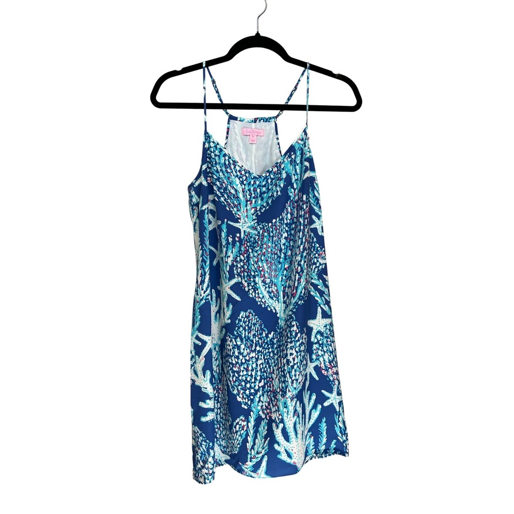 Lilly Pulitzer Good Reef Racerback Mini Dress Blue Resort Women's Medium - Picture 3 of 8
